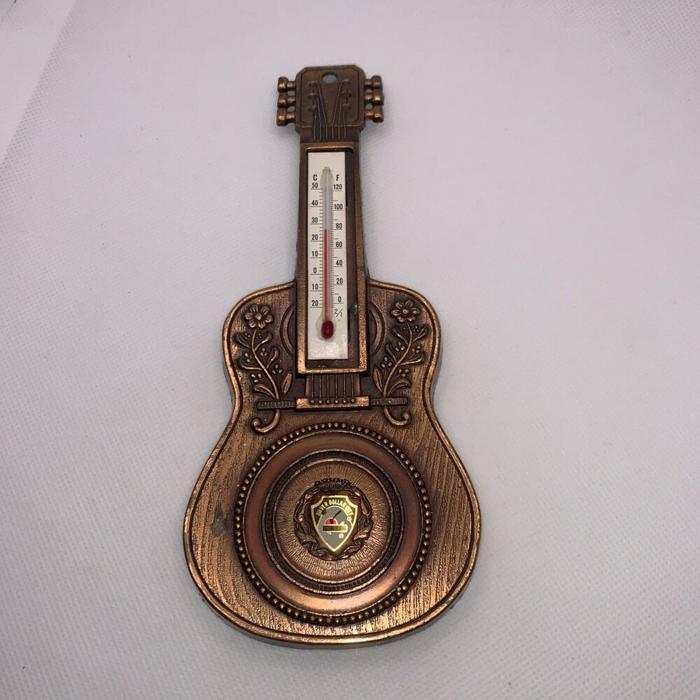 Silver Dollar City - Metal Guitar Thermometer Collectible Souvenir